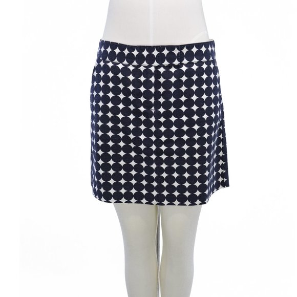 J. Crew Blue & White Polka Dot Mini Skirt (6) - Picture 1 of 3